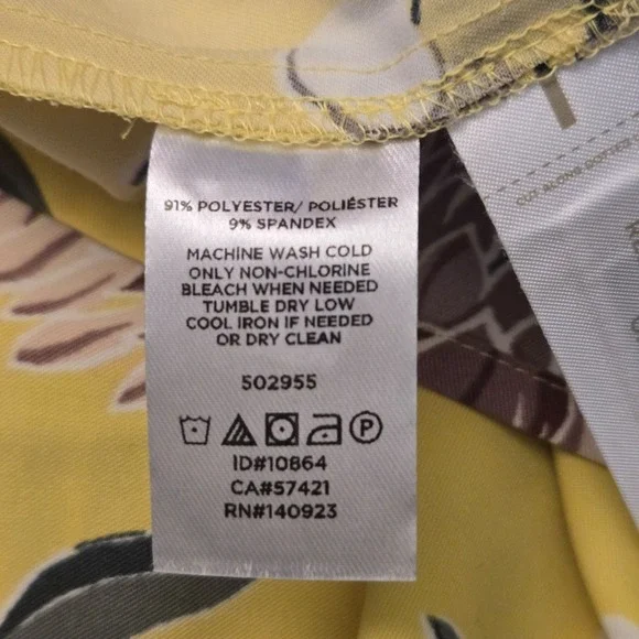 LOFT Boatneck Floral Shift Dress Yellow 10 Cottagecore Spring Garden Brunch NWT - Picture 12 of 12